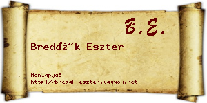 Bredák Eszter névjegykártya